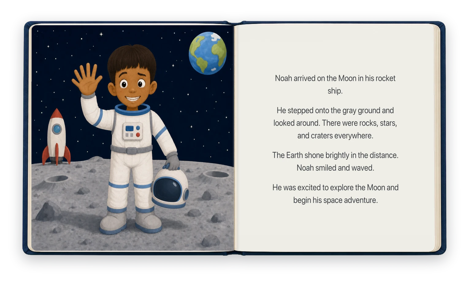 Industry standard personalised book example featuring Noah